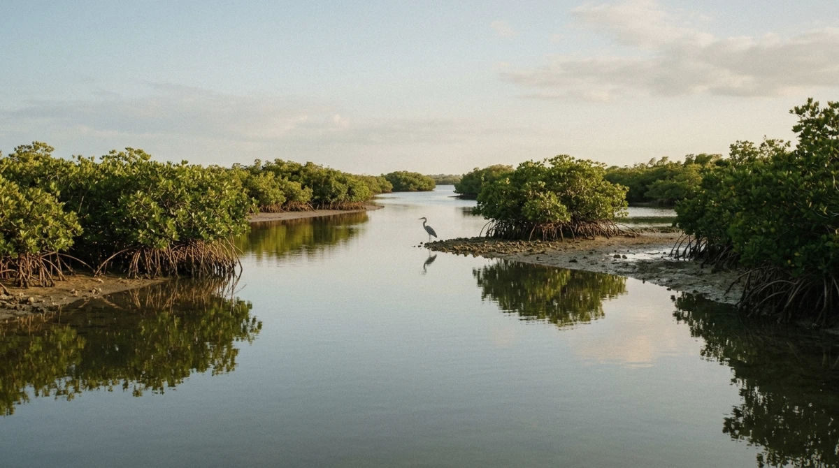 Mangrove islands and calm channels in the Ten Thousand Islands on a shelling tour from Marco Island, Florida